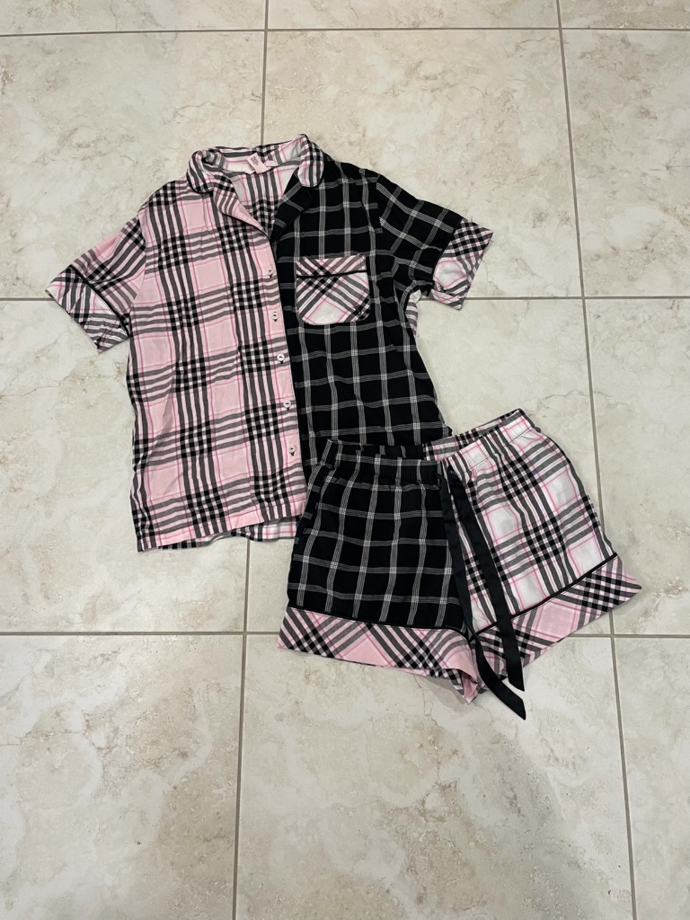 Victoria's Secret Plaid Pajama Shorts Set